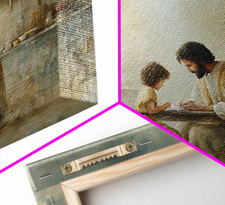 Bread Of Blessing, Framed Canvas Print, Christian Art Canvas, Jesus Painting, Christian Wall Art, Modern Christian Art, Christian Decor