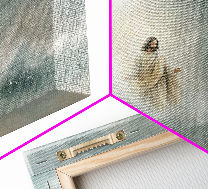 Stormborn Grace – Framed Canvas Print – Jesus Painting – Christian Art Work – Christian Wall Art – Moody Christian Art – Large Christian Pa