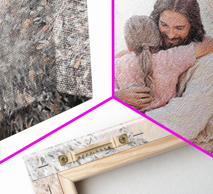 Compassion Embrace – Framed Canvas Print – Jesus Painting – Christian Wall Art – Christian Art Canvas – Christian Gift – Modern Christian A