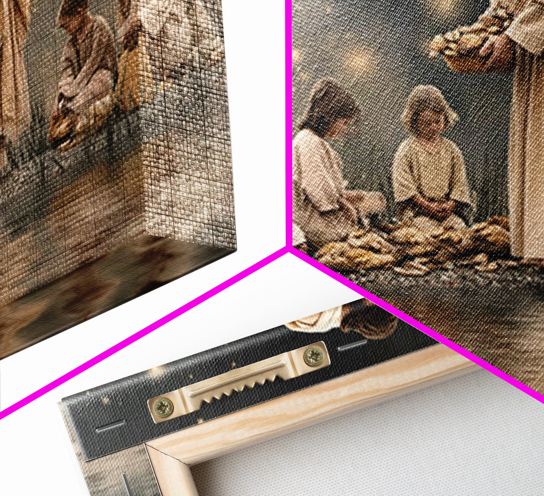 Bread Of Mercy – Framed Canvas Print – Jesus Painting – Christian Art Canvas – Christian Wall Art – Large Christian Art – Modern Christian