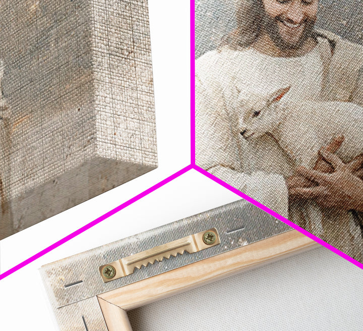 Lamb Of Comfort | Framed Canvas Print | Christian Wall Art | Christian Art Canvas | Jesus Painting | Christian Decorations | Modern Christi