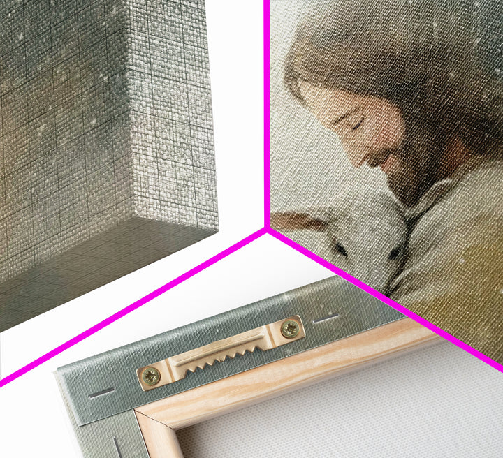 Tender Shepherd Glow, Framed Canvas Print, Christian Art Canvas, Jesus Painting, Christian Wall Art, Christian Gift, Subtle Christian Paint