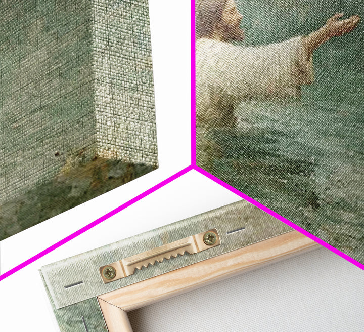 Waters Of Grace – Framed Canvas Print – Christian Art Work – Jesus Painting Canvas – Christian Wall Art – Modern Christian Art – Christian