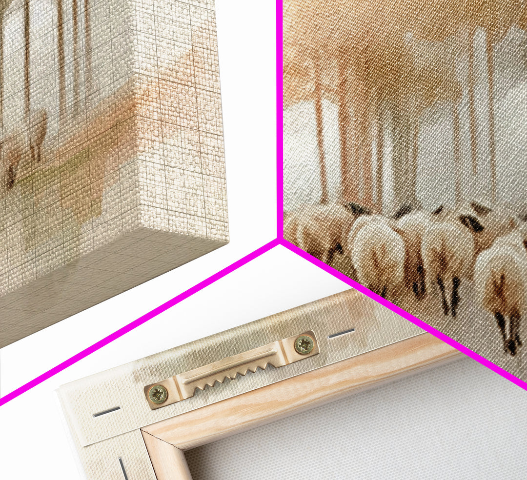 Autumn Flock – Framed Canvas Print – Christian Art Canvas – Christian Art Print – Christian Wall Art – Vintage Christian Art