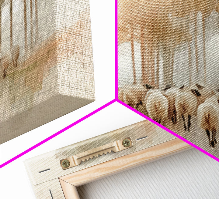 Autumn Flock – Framed Canvas Print – Christian Art Canvas – Christian Art Print – Christian Wall Art – Vintage Christian Art