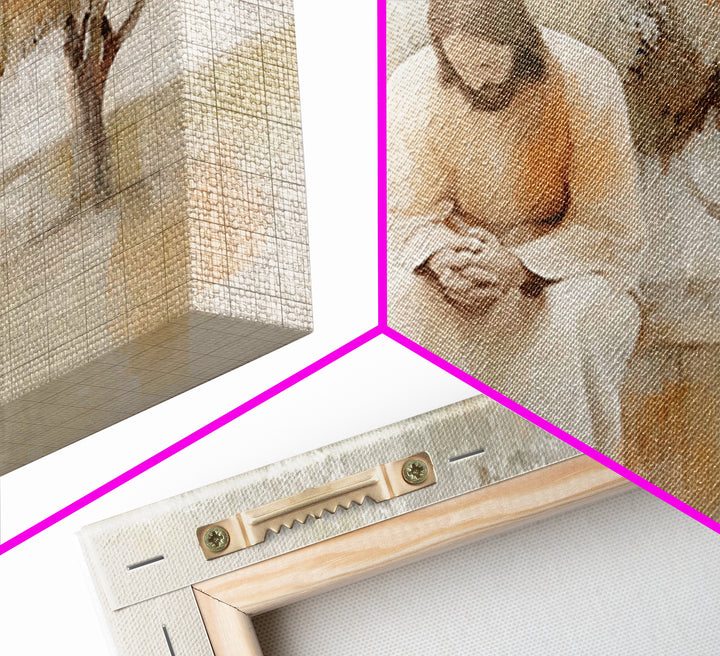 Quiet Garden Prayer – Framed Canvas Print – Christian Wall Art – Christian Art Canvas – Jesus Painting – Christian Art – Christmas Art – Ch