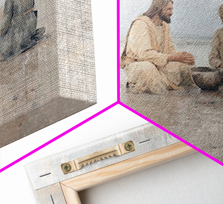 Table Of Peace – Framed Canvas Print – Christian Wall Art – Jesus Painting – Christian Art Print – Moody Christmas Art – Christian Christma