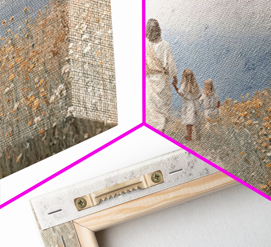 Path Of Grace, Framed Canvas Print, Christian Wall Art, Christian Art Canvas, Jesus Painting, Minimalist Christian Art