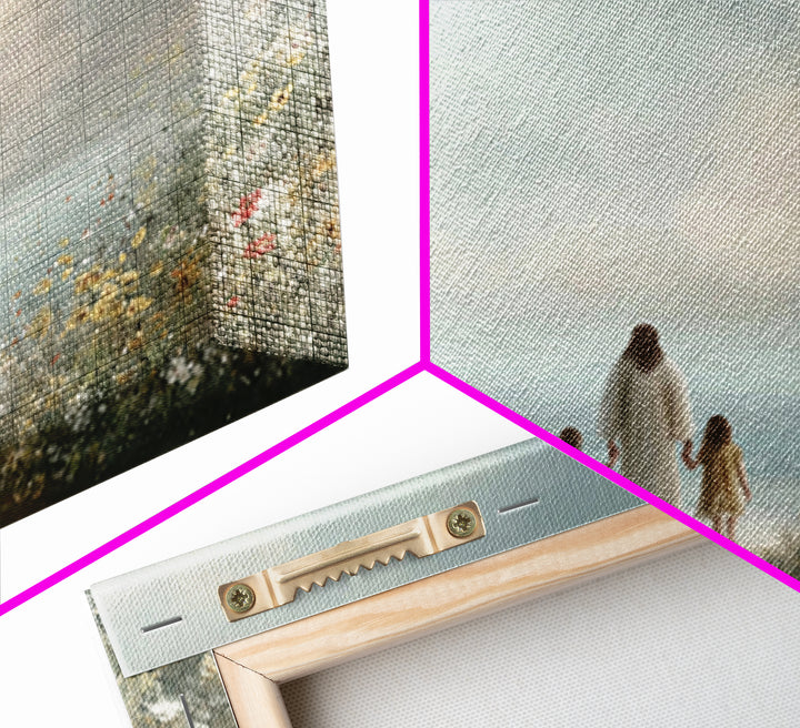 Shoreline Blessings | Framed Canvas Print | Christian Wall Art | Jesus Painting | Christian Art Canvas | Modern Christian Art