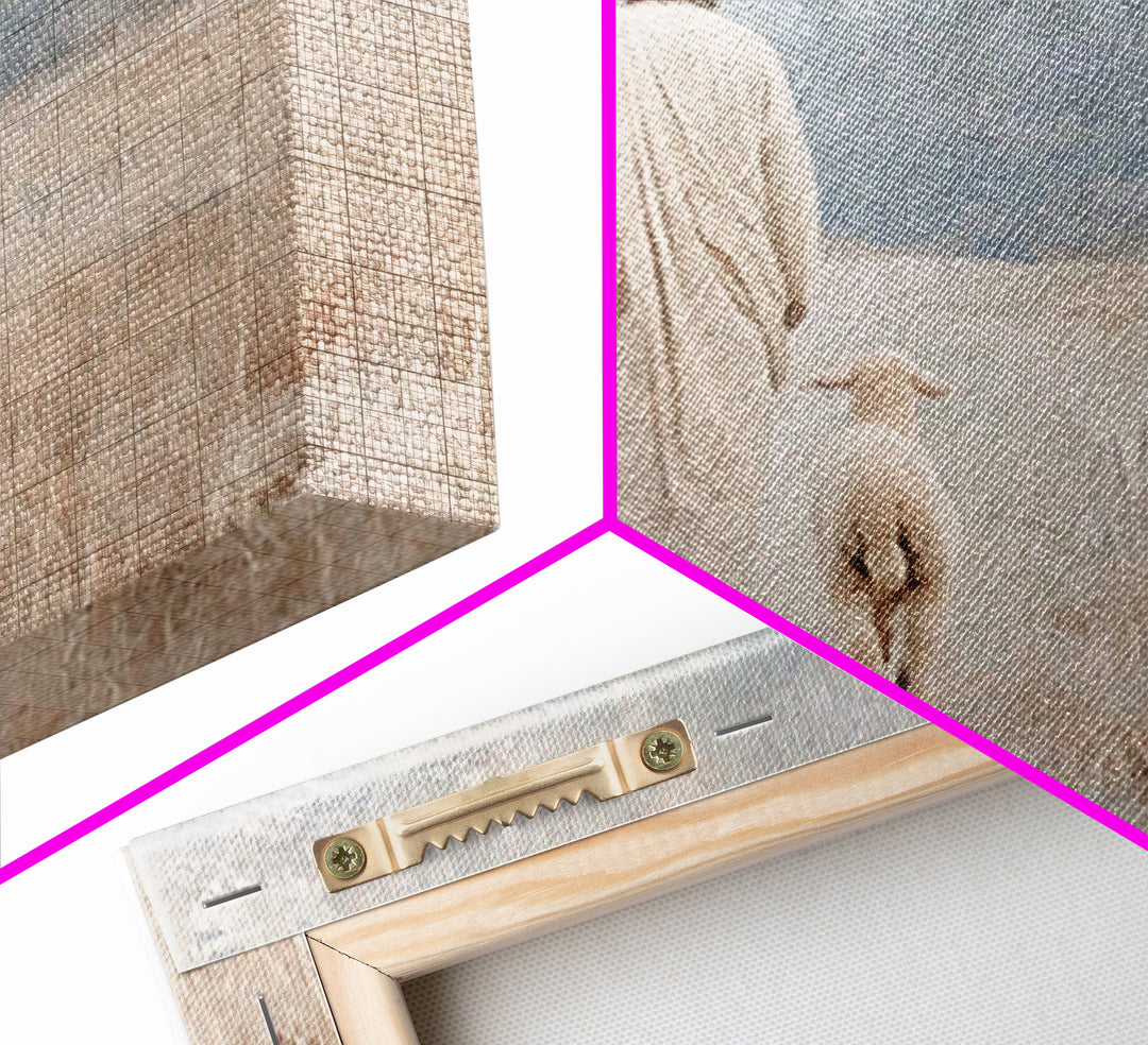Gentle Path – Framed Canvas Print – Christian Wall Art – Jesus Painting – Christian Art Canvas – Pastoral Scenery – Christian Decor for Hom