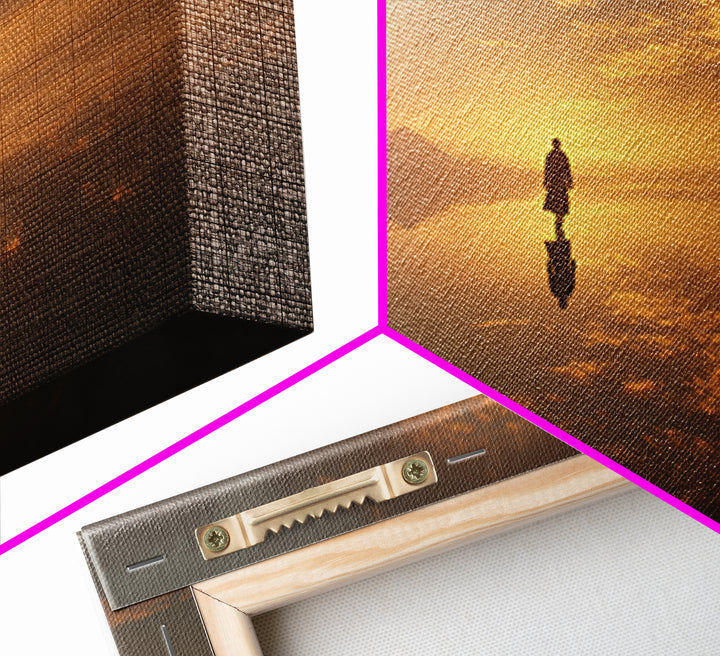 Golden Horizon – Framed Canvas Print – Christian Wall Art – Jesus Painting – Christian Art Canvas – Moody Christian Art – Christmas Art Wor