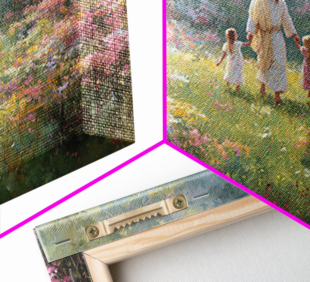 Blossoms Of Joy – Framed Canvas Print – Jesus Painting – Christian Art Canvas – Christian Wall Art – Large Christian Art – Christian Art Wo