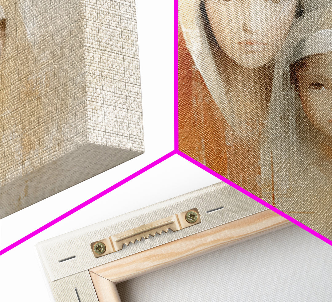 Tender Embrace, Framed Canvas Print, Christian Wall Art, Mary And Jesus Painting, Christian Art Canvas, Large Christian Art, Subtle Christi