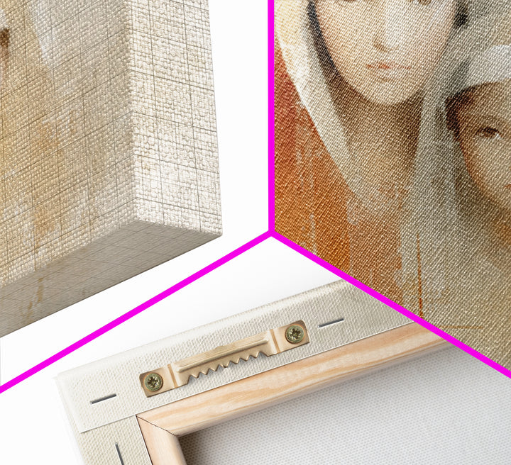 Tender Embrace, Framed Canvas Print, Christian Wall Art, Mary And Jesus Painting, Christian Art Canvas, Large Christian Art, Subtle Christi