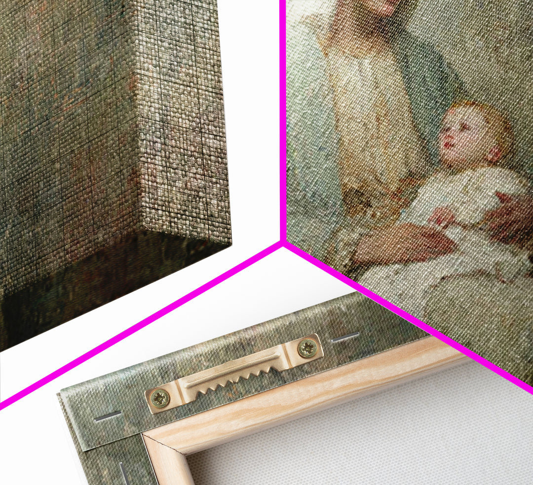 Eternal Motherhood, Framed Canvas Print, Christian Wall Art, Mary And Jesus Painting, Christian Art Canvas, Large Christian Art, Vintage Ch