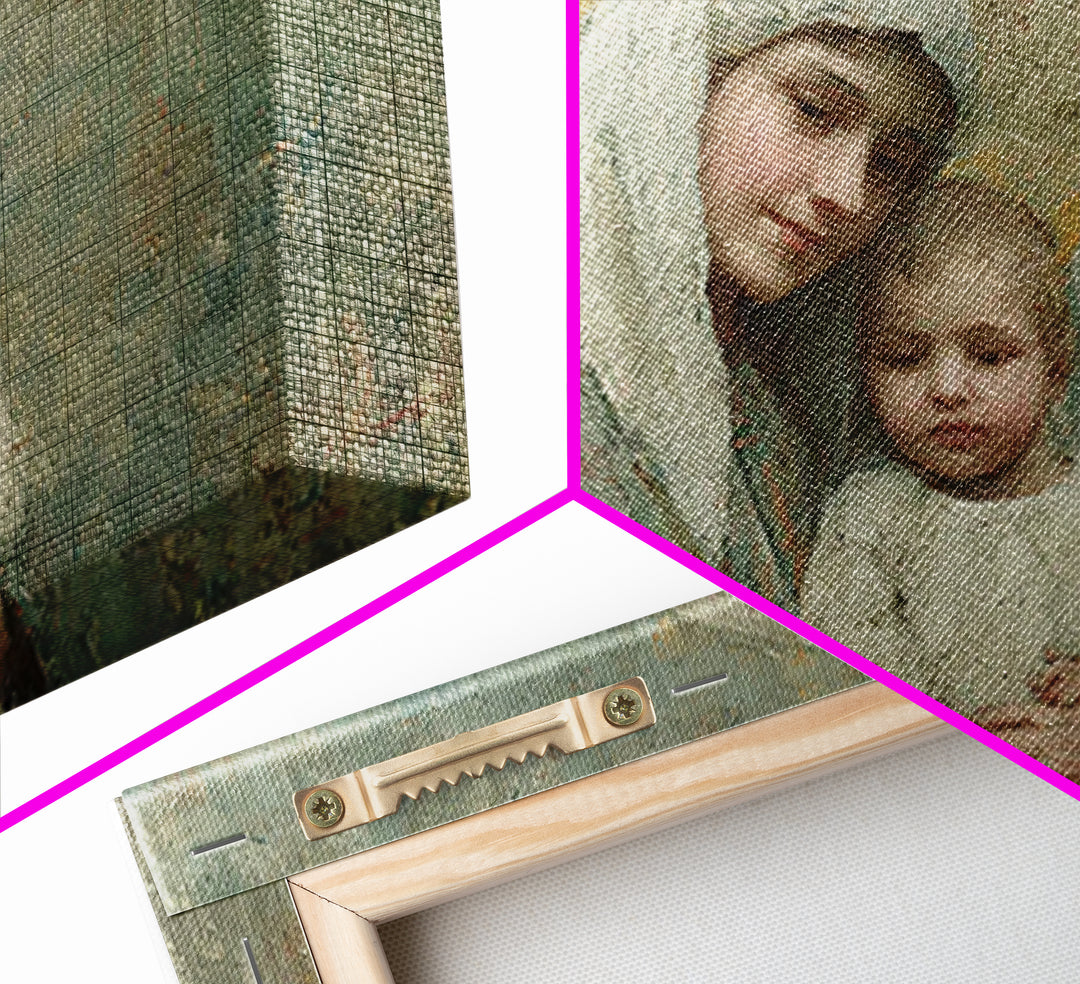 Halo Of Mercy | Framed Canvas Print | Mary And Jesus Painting | Christian Art | Christian Art Canvas | Christian Wall Art