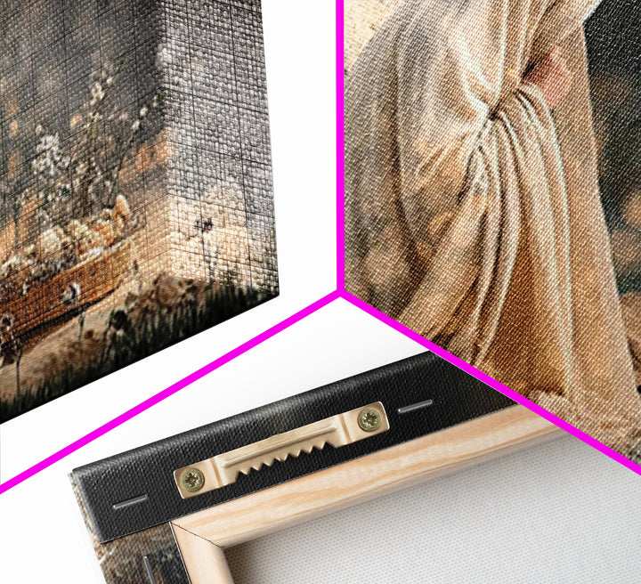 Quiet Bethlehem Night | Framed Canvas Print | Christian Wall Art | Christian Art Canvas | Mary And Jesus Painting | Christian Art