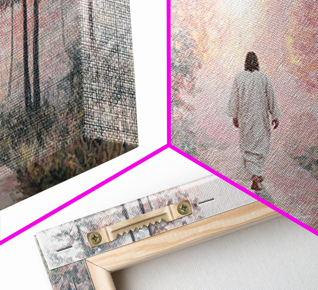 Radiant Morning Path – Framed Canvas Print – Jesus Painting – Christian Wall Art – Christian Art Canvas – Christian Decor – Christian Gift