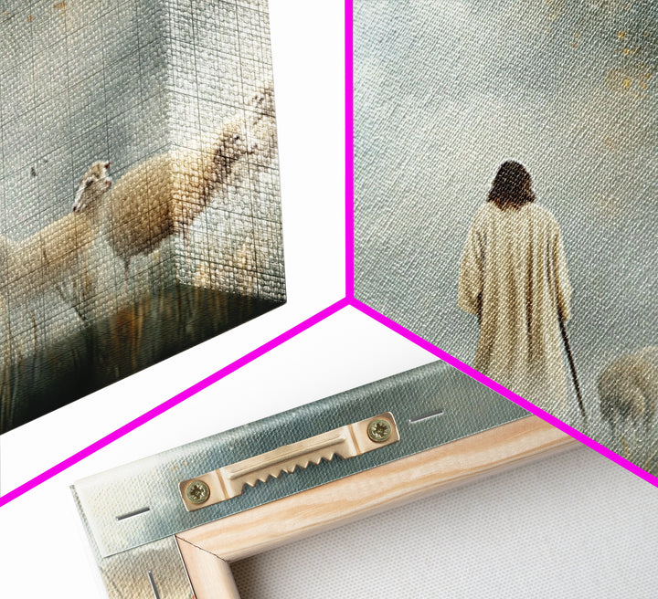 Heavenly Shepherd Light – Framed Canvas Print – Christian Wall Art – Jesus Painting – Christian Art Canvas – Modern Christian Art – Christi
