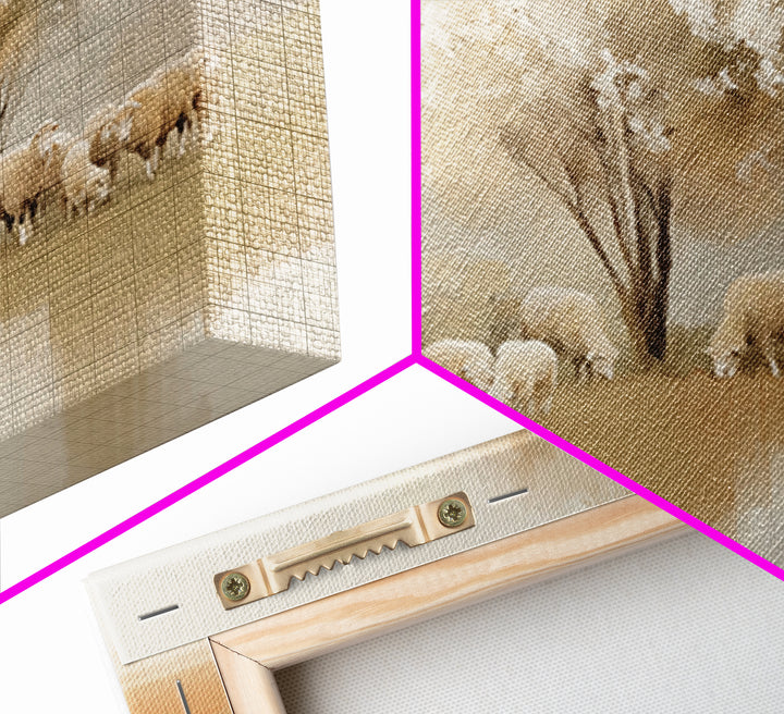 Pasture Blossoms – Framed Canvas Print – Christian Wall Art – Christian Art Canvas – Christian Painting – Subtle Christian Art – Christian