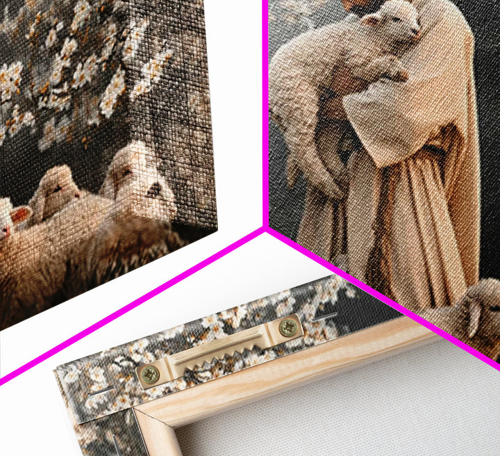 Lamb Of Comfort, Framed Canvas Print, Jesus Painting, Christian Art Canvas, Christian Wall Art, Christian Gift, Modern Christian Art