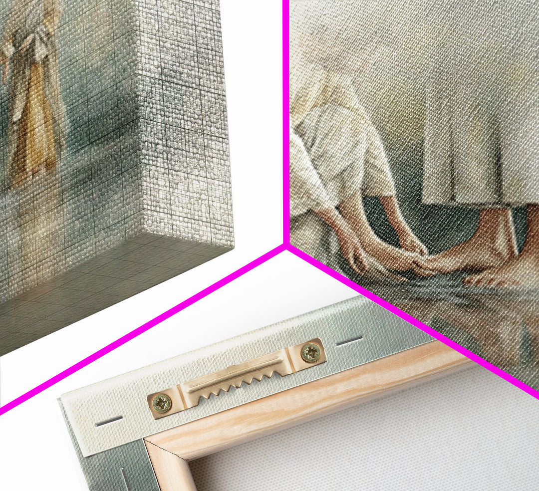 Footsteps Of Mercy, Framed Canvas Print, Christian Art Canvas, Moody Christian Art, Modern Christian Painting, Christian Wall Art, Christia