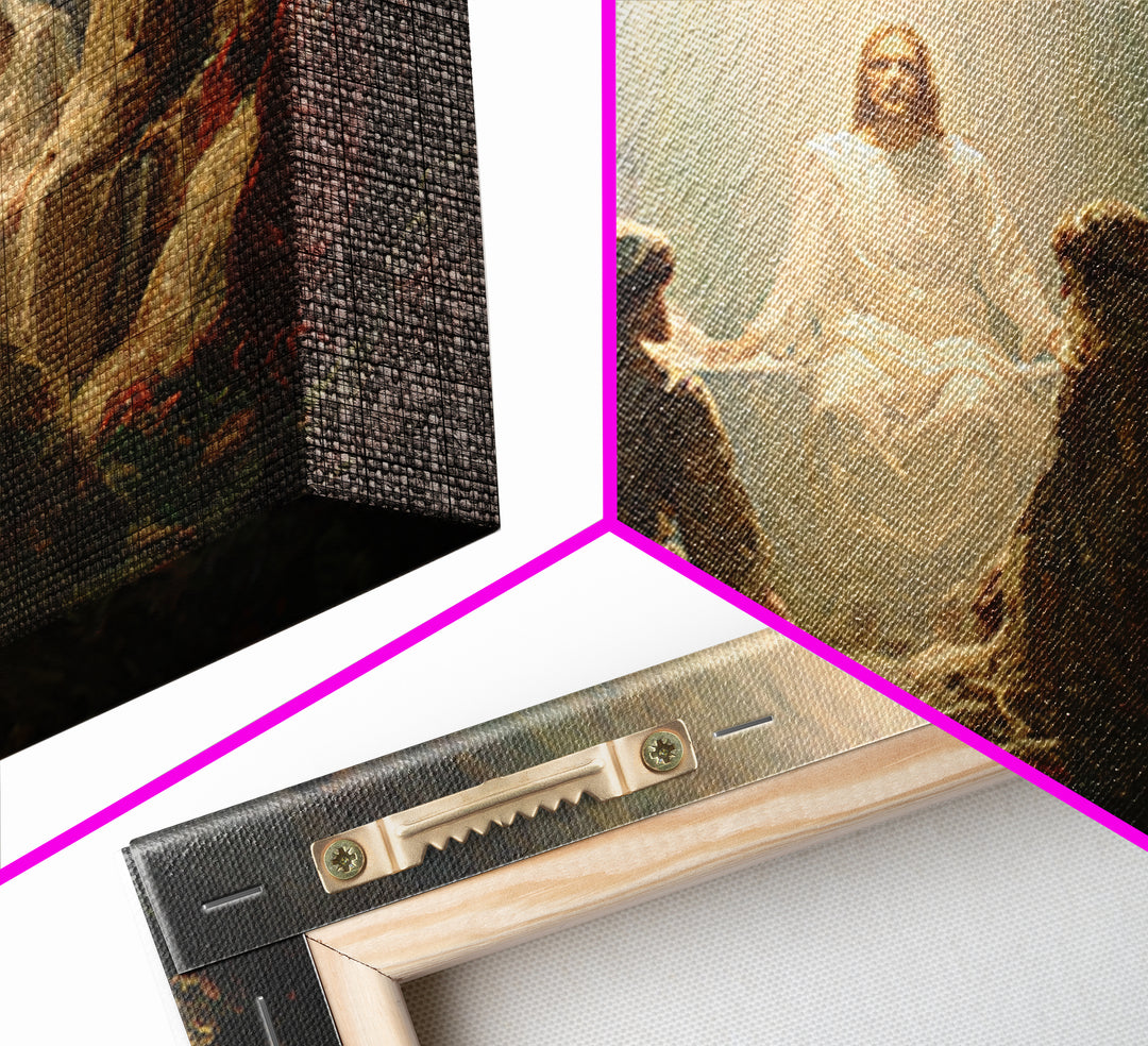 Divine Illumination, Framed Canvas Print, Christian Wall Art, Jesus Canvas Art, Modern Christian Painting, Christian Christmas Art, Christi