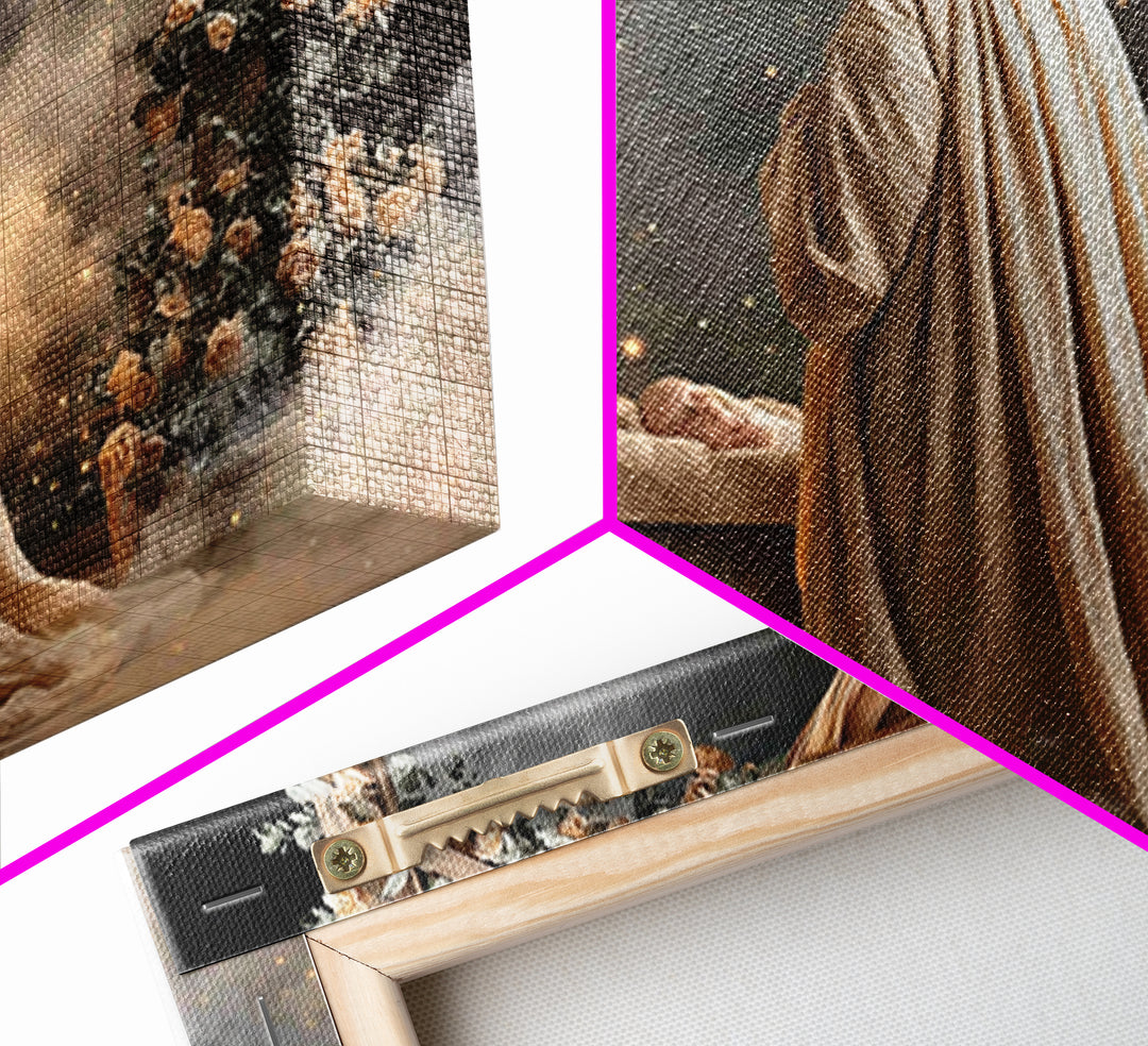 Holy Nativity – Framed Canvas Print – Christian Christmas Art – Christian Wall Art – Jesus Painting – Christian Art Canvas – Christmas Art