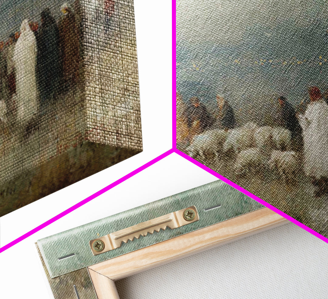 Night Of Shepherds – Framed Canvas Print – Christmas Wall Art – Christian Art Canvas – Christian Christmas Art – Christian Decor – Jesus Pa