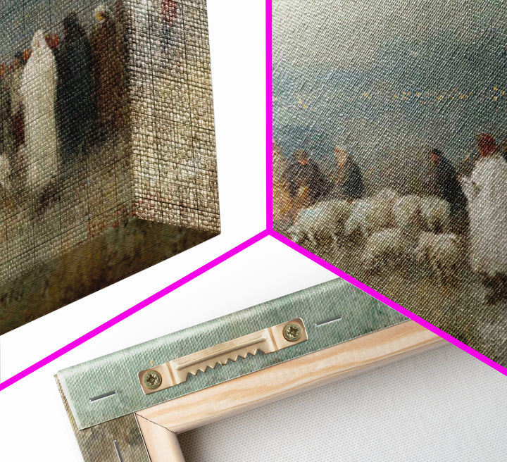 Night Of Shepherds – Framed Canvas Print – Christmas Wall Art – Christian Art Canvas – Christian Christmas Art – Christian Decor – Jesus Pa