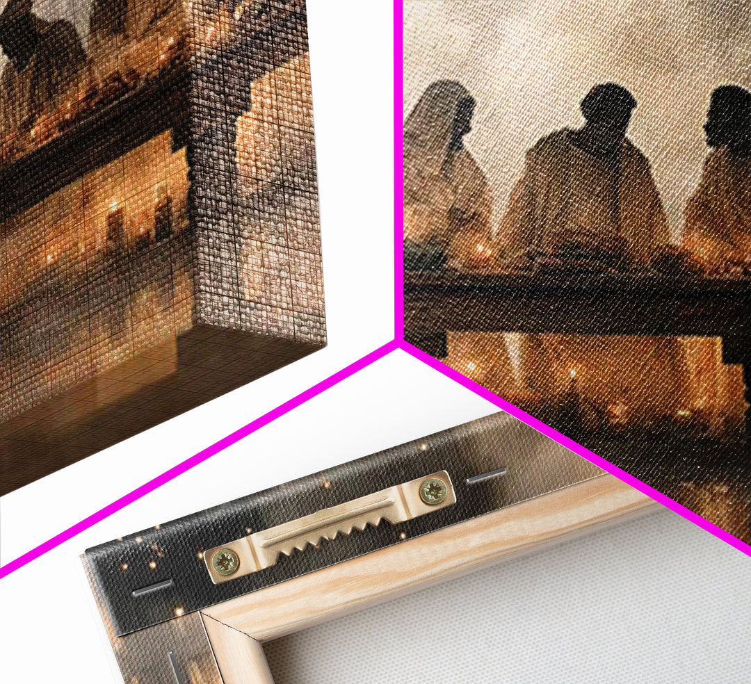 Heavenly Last Supper – Framed Canvas Print – Christian Wall Art – Jesus Painting – Christian Art Canvas – Christian Art – Modern Christian