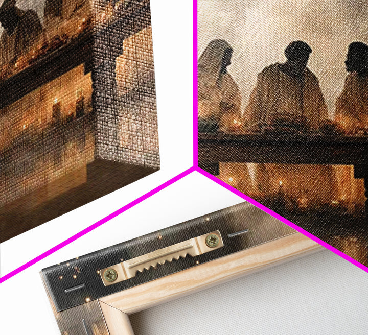 Heavenly Last Supper – Framed Canvas Print – Christian Wall Art – Jesus Painting – Christian Art Canvas – Christian Art – Modern Christian