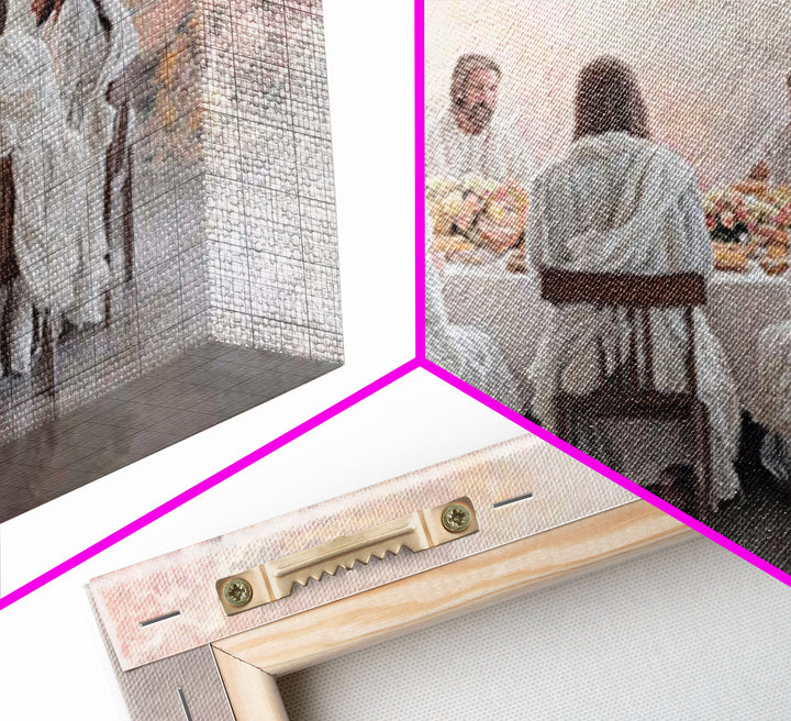 Heavenly Supper Light | Framed Canvas Print | Christian Wall Art | Jesus Painting | Christian Art Canvas | Modern Christian Art | Christian
