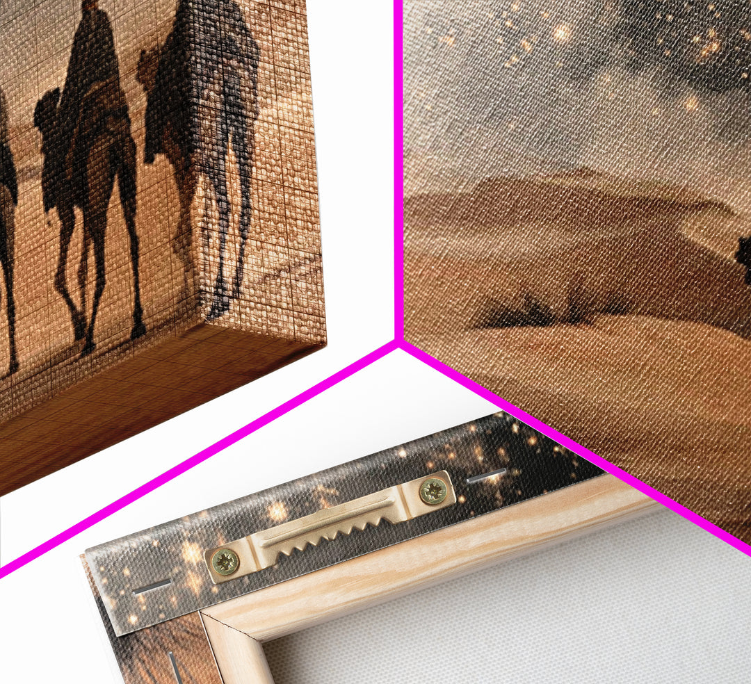 Radiant Desert Star – Framed Canvas Print – Christian Christmas Art – Christian Wall Art – Christmas Art Prints – Christian Art Canvas – La