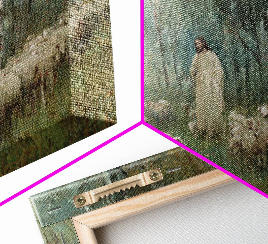 Grace In The Meadow | Framed Canvas Print | Christian Art Print | Jesus Painting | Christian Wall Art | Large Christian Art | Christian Art