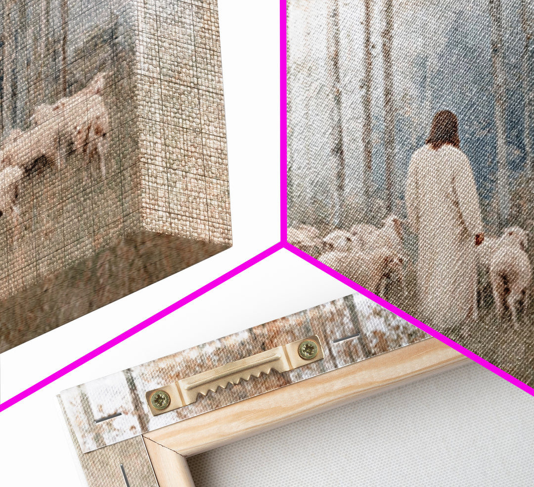 Autumn Sheep Path – Framed Canvas Print – Christian Art Canvas – Subtle Christian Art – Christian Paintings – Christian Wall Art – Christia