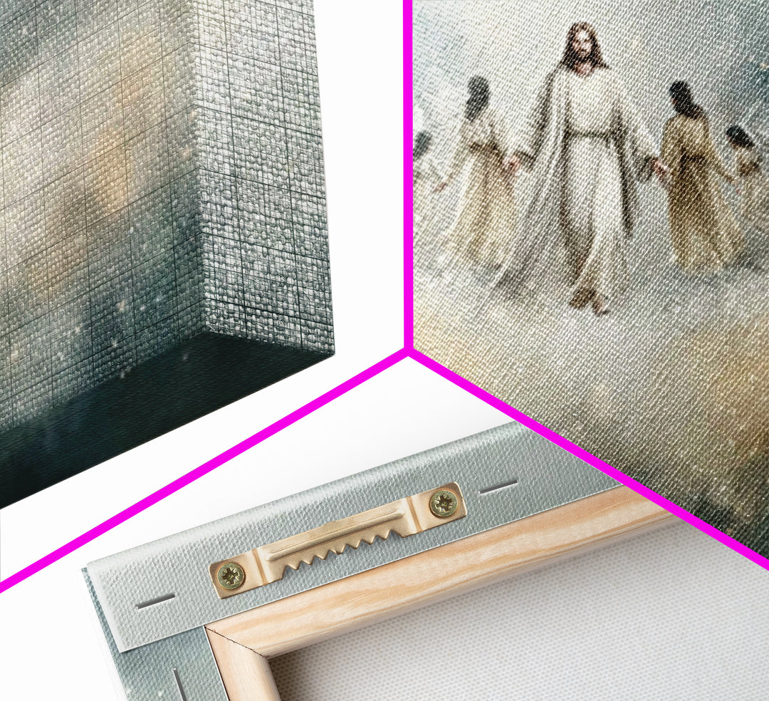 Heavenly Gathering – Framed Canvas Print – Christian Art Canvas – Jesus Painting – Christian Wall Art – Modern Christian Art – Christian Pa