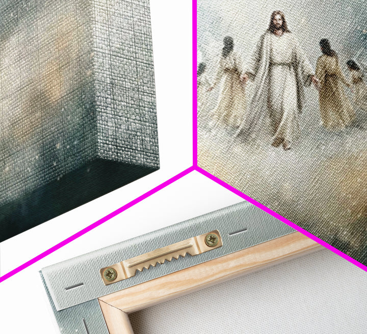 Heavenly Gathering – Framed Canvas Print – Christian Art Canvas – Jesus Painting – Christian Wall Art – Modern Christian Art – Christian Pa