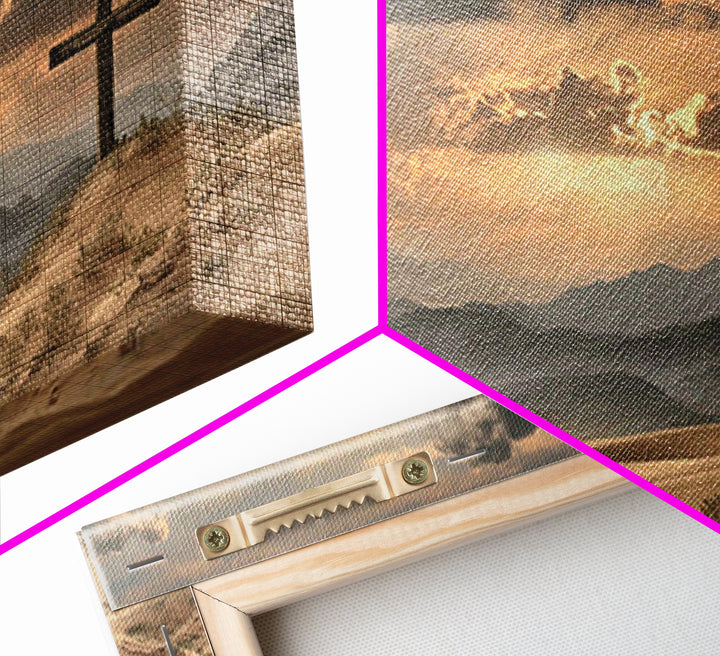 Desert Cross Stillness, Framed Canvas Print, Christian Wall Art, Christian Art Painting, Moody Christian Art, Christian Art Canvas, Jesus P