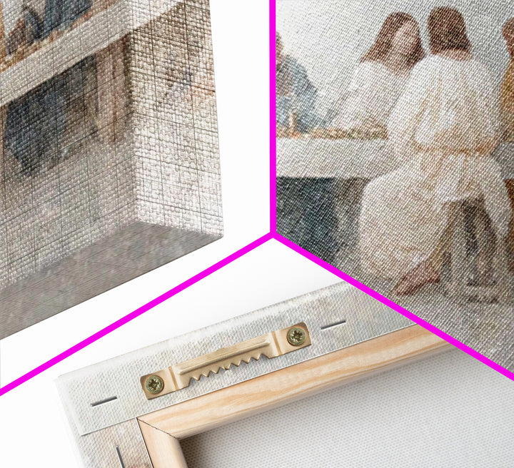 Sacred Banquet Harmony, Framed Canvas Print, Christian Art Work, Modern Christian Painting, Jesus Paintings, Christian Decor, Christmas Art
