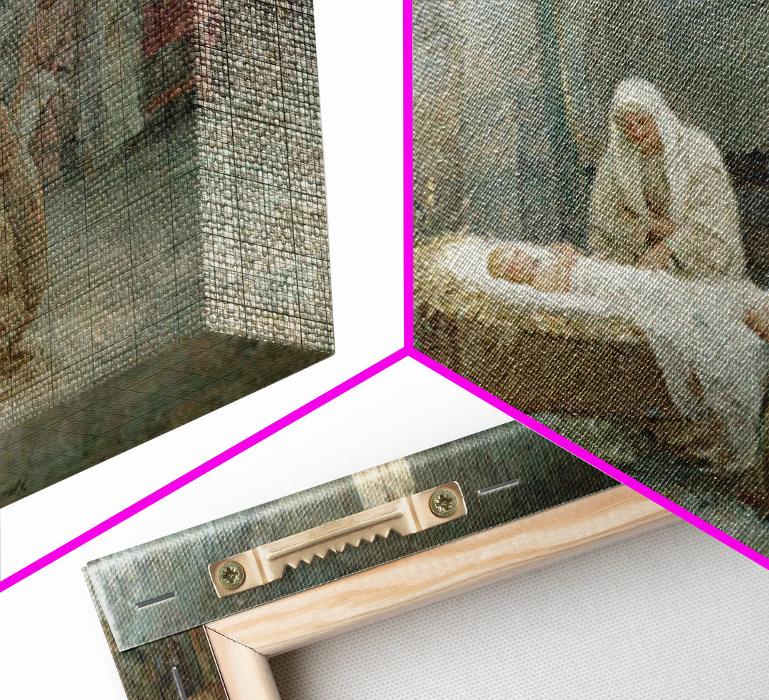 Pure Morning Grace, Framed Canvas Print, Christian Wall Art, Christmas Art Framed, Christian Art Canvas, White Christmas Art, Subtle Christ