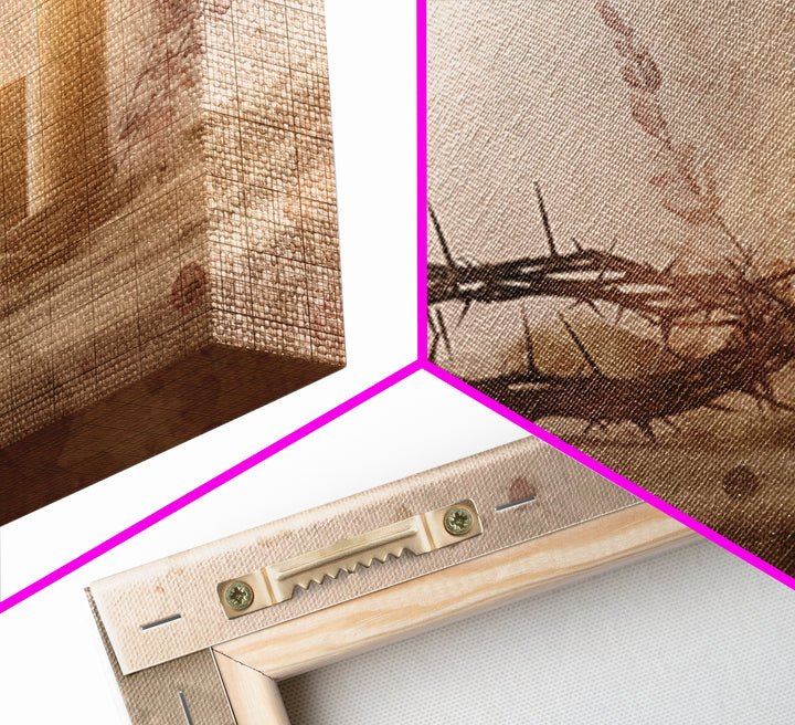 Quiet Lenten Light, Framed Canvas Print, Christian Art Canvas, Christian Wall Art, Subtle Christian Art, Christian Painting, Christian Gift