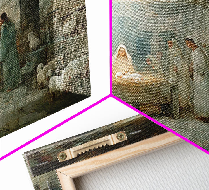 Bethlehem Gathering – Framed Canvas Print – Christian Christmas Art – Christian Wall Art – Christmas Art – Christian Art Canvas – Jesus Pai