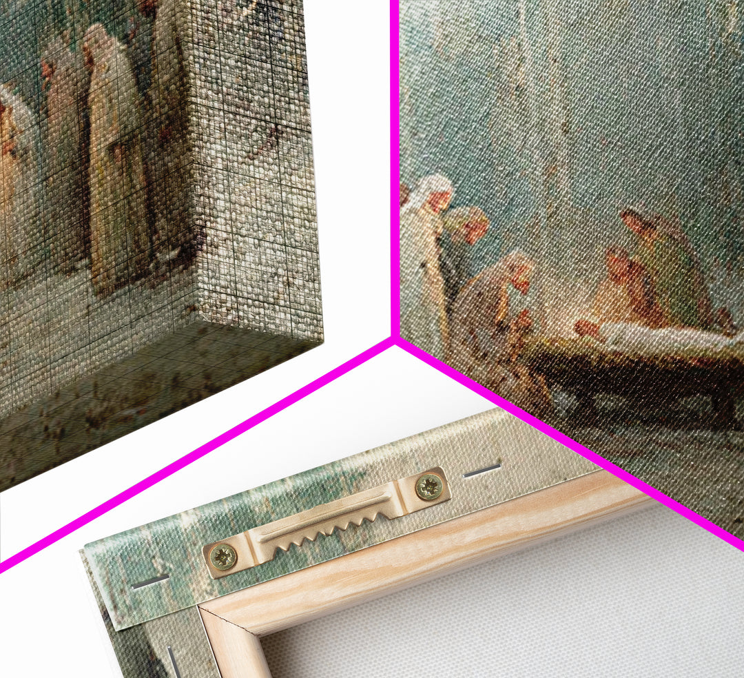 Midnight Nativity – Framed Canvas Print – Christian Wall Art – Jesus Painting – Christian Art Canvas – Christmas Art – Christian Gift