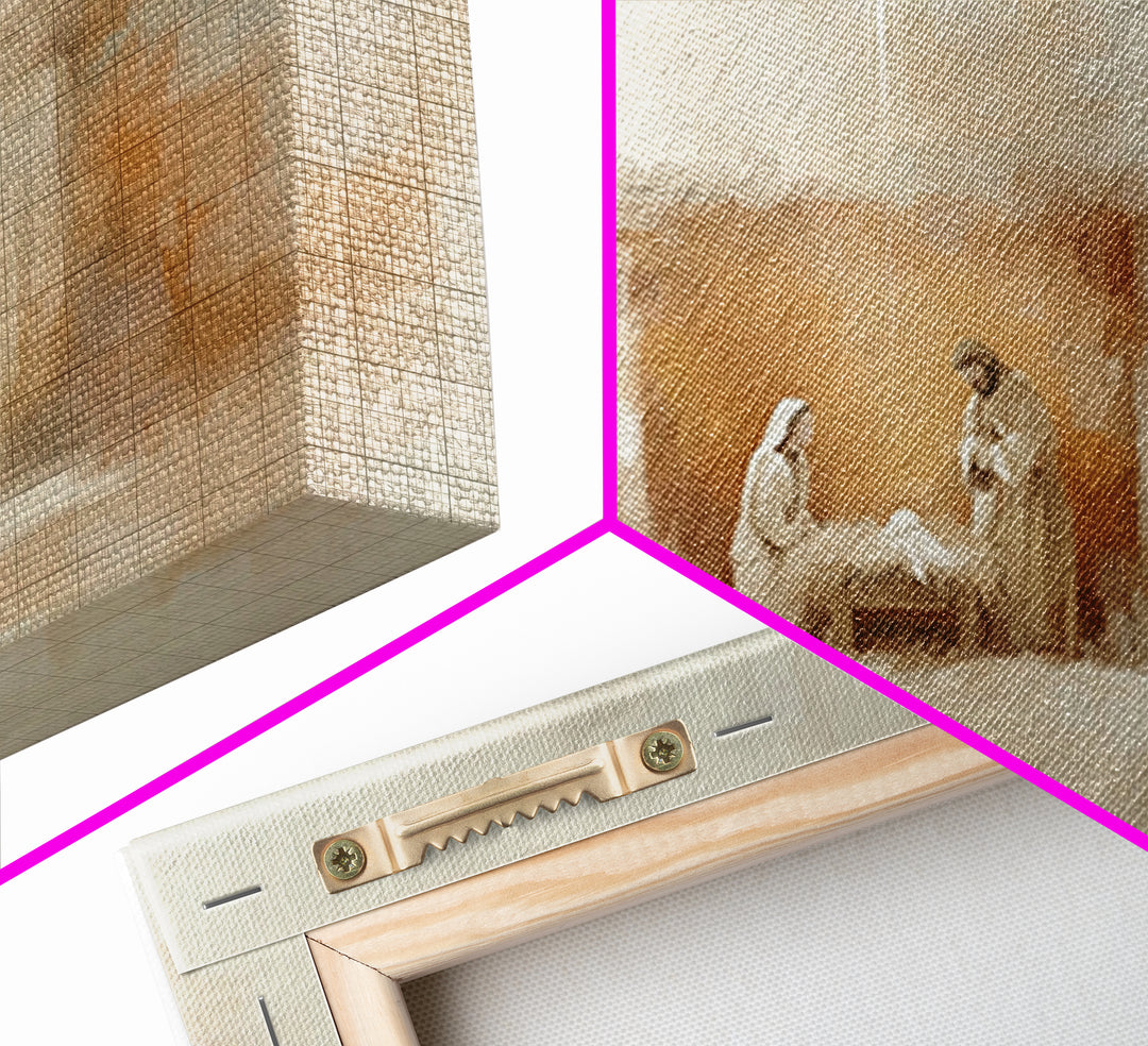 Humble Dawn – Framed Canvas Print – Jesus Painting – Christian Gift – Christian Wall Art – Christmas Art – Christian Art Canvas