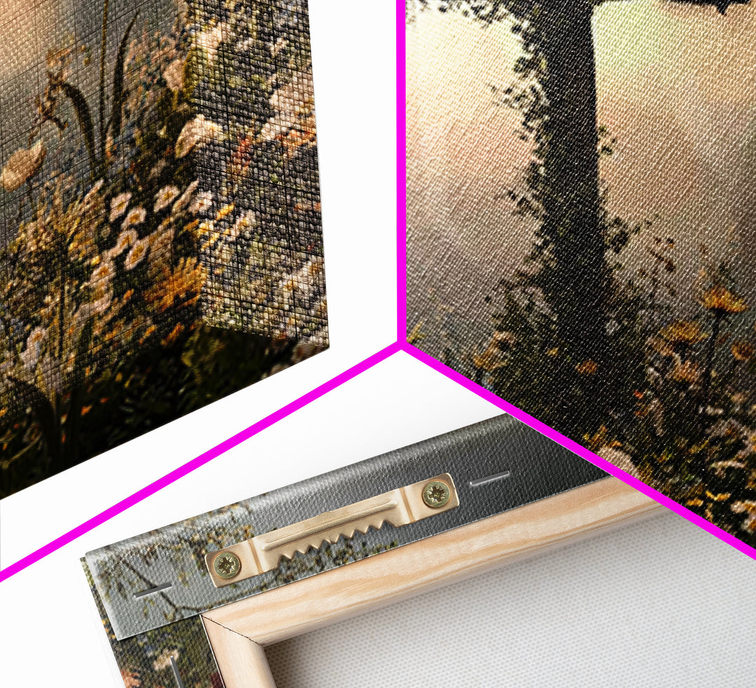 Cross Of Renewal – Framed Canvas Print – Christian Wall Art – Christian Art Canvas – Christian Paintings – Floral Christian Art – Christian