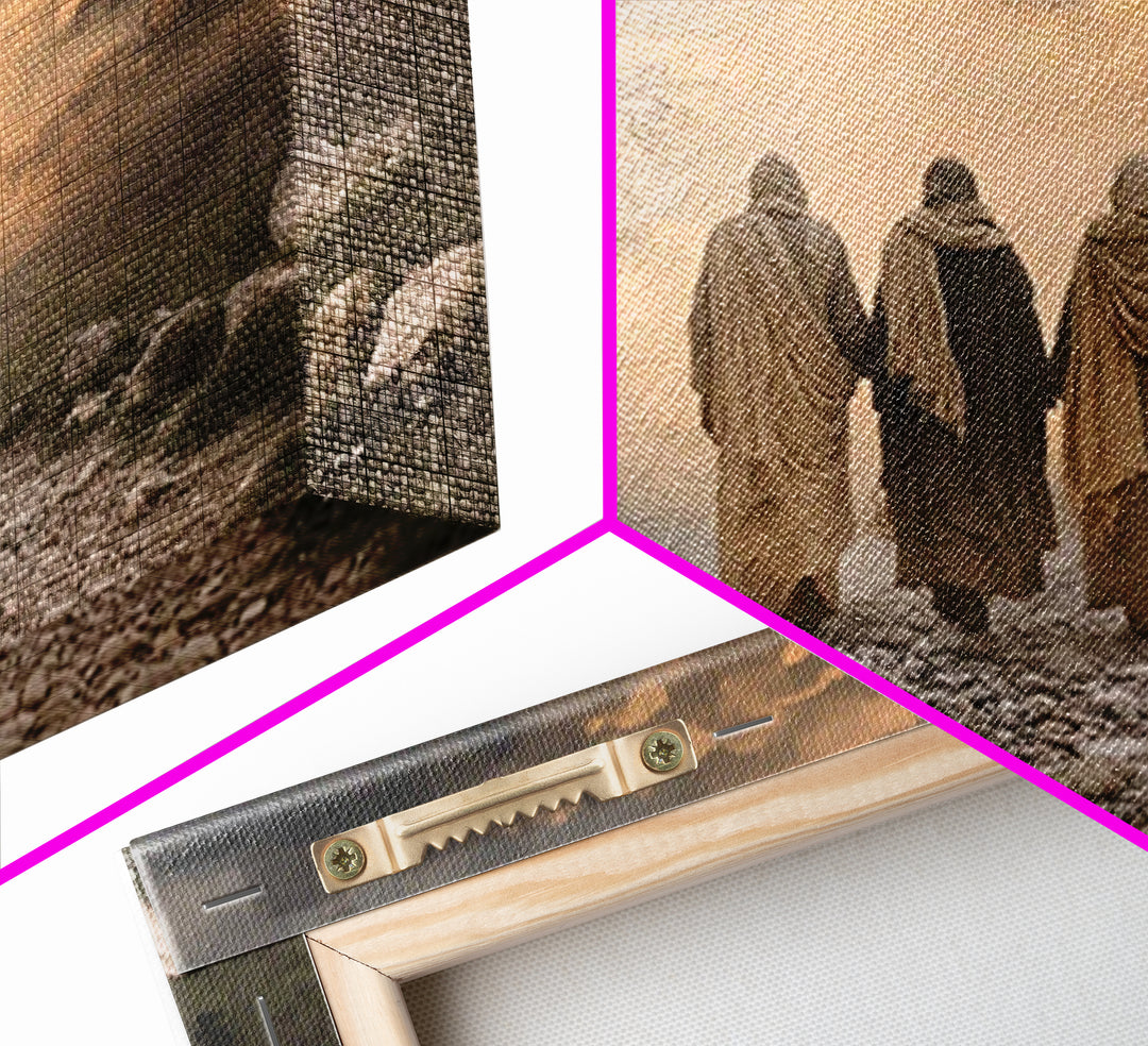 Dusty Path Grace, Framed Canvas Print, Christian Wall Art, Christian Art Print, Jesus Painting Canvas, Vintage Christian Art, Christmas Art