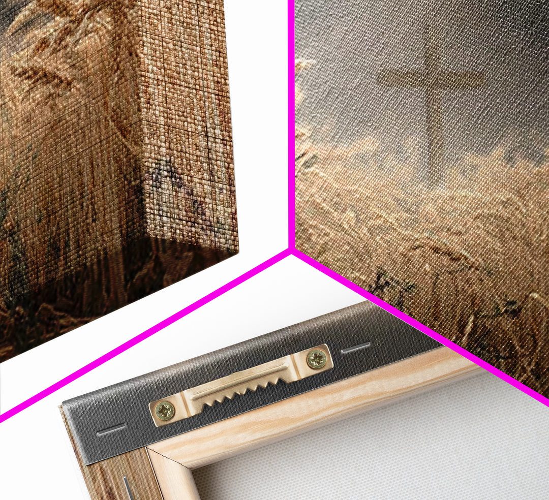 Wheatland Cross - Framed Canvas Print - Christian Wall Art - Christian Art Print - Jesus Painting - Christian Decor - Christian Gift Ideas