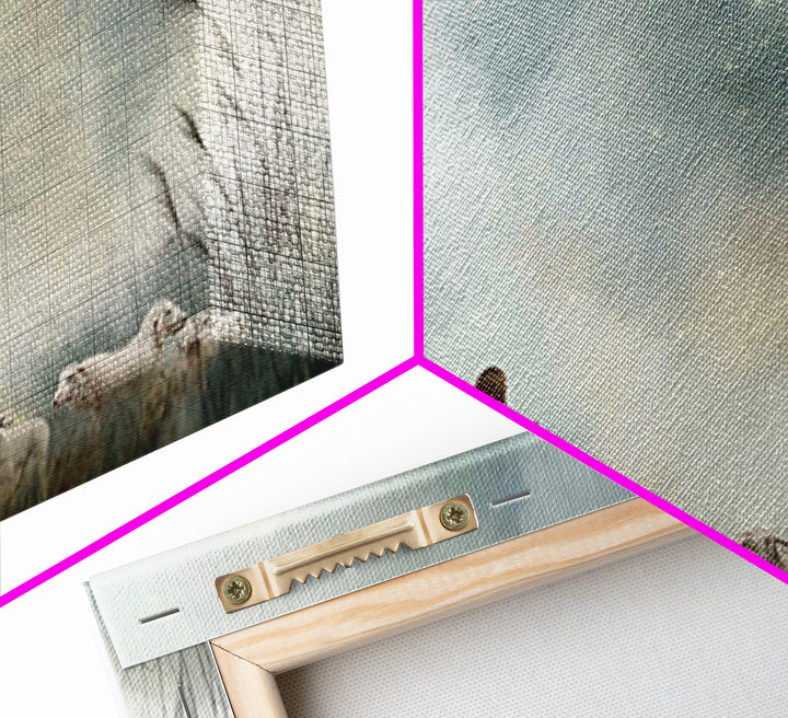 Cross On The Hill – Framed Canvas Print – Christian Wall Art – Christmas Art Prints – Christian Art Canvas – Subtle Christian Art