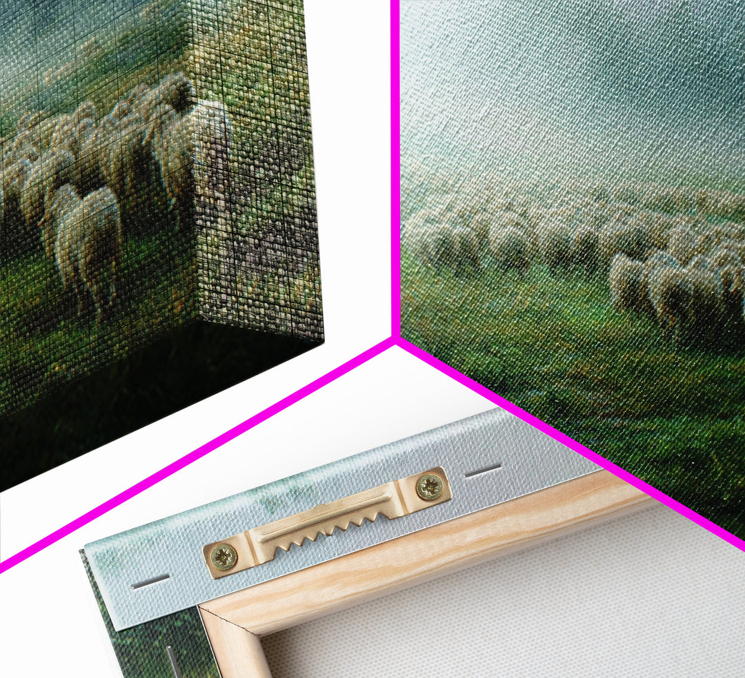 Gentle Pasture Light – Framed Canvas Print – Christian Art Canvas – Christian Decor – Jesus Painting – Christmas Wall Art – Modern Christia